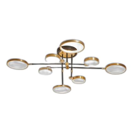 Bright Star Cf472/8 Black & Bronze Led Chandelier