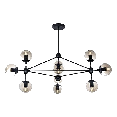 Bright Star Ch100/10 Matt Black Chandelier
