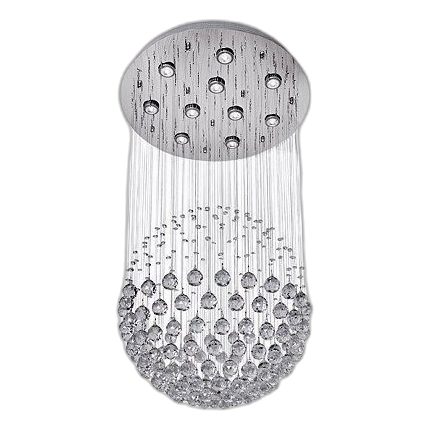Bright Star Ch235/10 Stainless Steel & Crystal Chandelier