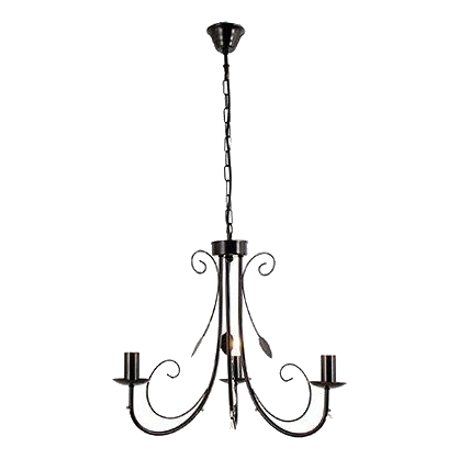 Bright Star Ch360/3 Black Metal & Crystal Chandelier