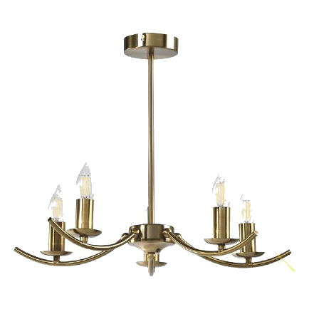 Bright Star Ch396/5 Gold Metal Chandelier