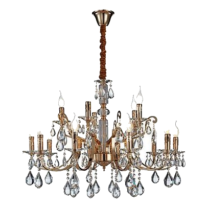 Bright Star Ch511/15 Iron & Crystal Chandelier
