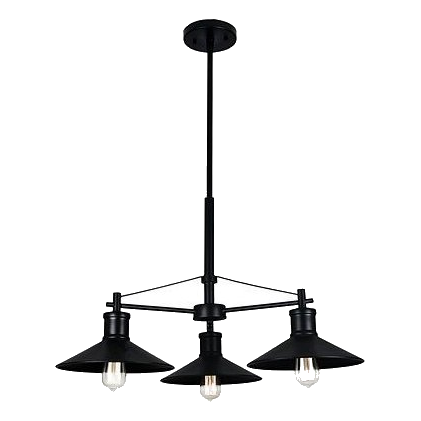 Bright Star Ch529/3 Black Metal Chandelier