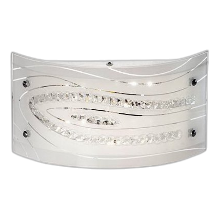 Bright Star Wb334 Patterned Glass & Crystal Wall Light