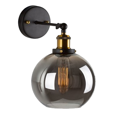 Eurolux W459 Elixir Antique Brass & Black Wall Light