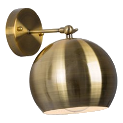 Eurolux W464Ab Round Antique Brass Wall Light