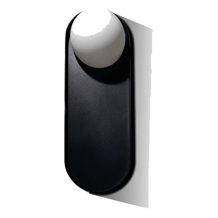 Spazio 5251.01 Uno Black & Opal Wall Light