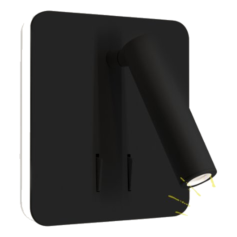 Spazio 8290/3030 Spin Square Matt Black Wall Light
