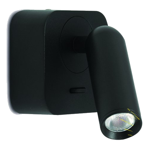 Spazio 8292.3030 Hilton Square Sand Black Wall Light