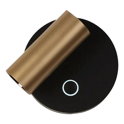 Spazio 8297.3030 Prince Reading It- Round Black & Gold Led Wall Light