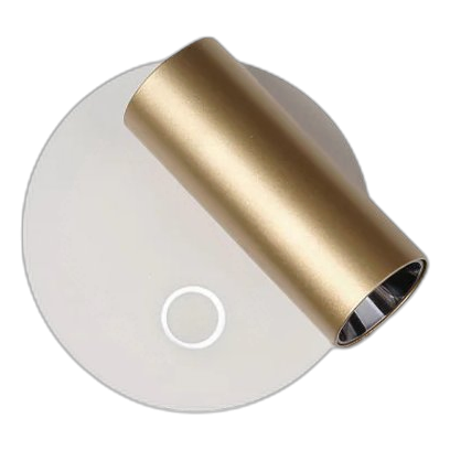 Spazio 8297.3031 Prince Reading It- Round White & Gold Led Wall Light