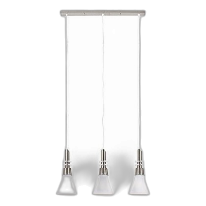 Bright Star Pen077/3 Satin Chrome & White Pendant