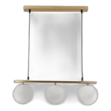 Bright Star Pen155/3 Brass Metal & White Glass Pendant