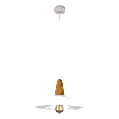 Bright Star Pen371 White & Wood Pendant