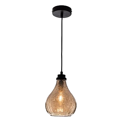 Bright Star Pen414 Black Metal & Amber Glass Pendant