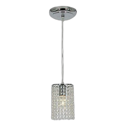 Bright Star Pen433/1 Polished Chrome & Crystal Pendant
