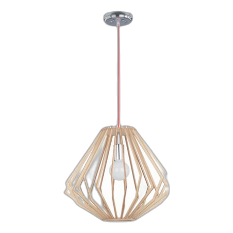 Bright Star Pen444 Wood & Chrome Pendant