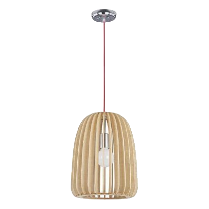 Bright Star Pen445 Wood & Chrome Pendant