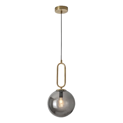 Bright Star Pen463 Gold & Smoked Glass Pendant
