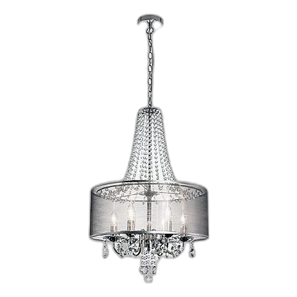 Bright Star Pen549 Polished Chrome&Crystal Pendant