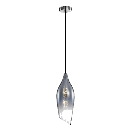 Bright Star Pen554/1 Satin Nickel & Smoked Glass Pendant