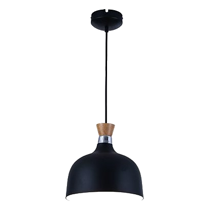 Bright Star Pen559 Black Metal & Wood Pendant