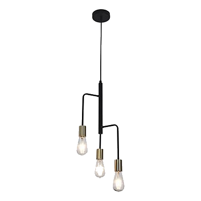 Bright Star Pen563/3 Black Metal Pendant
