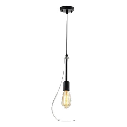 Bright Star Pen573 Black & Clear Glass Pendant