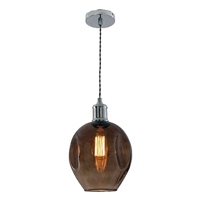 Bright Star Pen611 Polished Chrome & Smoked Glass Pendant