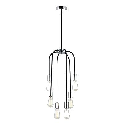 Bright Star Pen621 Polished Chrome & Black Pendant