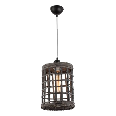 Bright Star Pen642 Rattan & Metal Pendant
