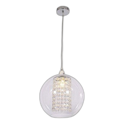 Bright Star Pen679 Polished Chrome & Crystal Pendant
