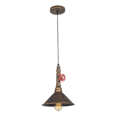 Bright Star Pen725/1 Black & Gold Aluminium Pendant