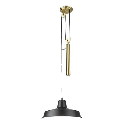 Bright Star Pen872 Brass & Black Metal Pendant