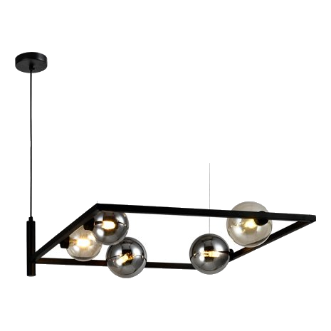 Huayi Kp11228-5 Matt Black & Smokey Grey Pendant
