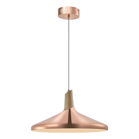 Huayi Kp31695-1A Rose Gold & Wood Pendant