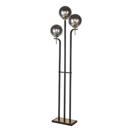 Bright Star Sl424 Smoked Glass & Metal Floor Lamp