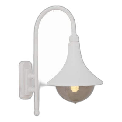 Eurolux O118W Cornet Lantern Down Facing White Wall Light