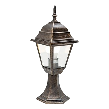 Eurolux O19Bg Black & Gold Pillar Lantern