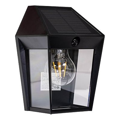 Eurolux O655 Avony Solar Black With Pir Wall Light