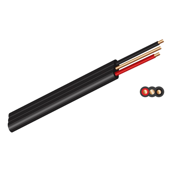 2.5mm x 2 FTE Black (100M)