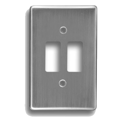 Crabtree Classic 6542/511 2X4 2 Lever Cover Plate, Satin Chrome