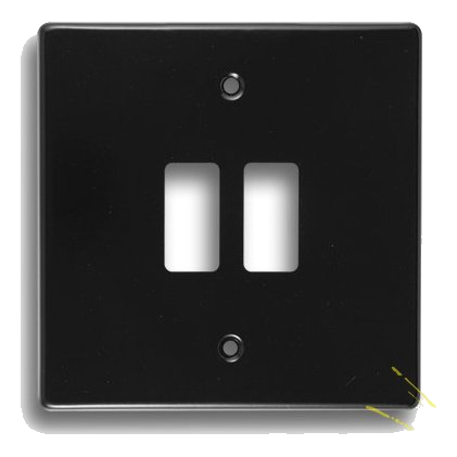 Crabtree Classic 6545/108 4X4 2 Lever Cover Plate, Black