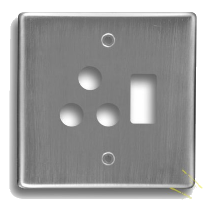 Crabtree Classic 6547N/511 4X4 Single Socket Cover Plate, Satin Chrome