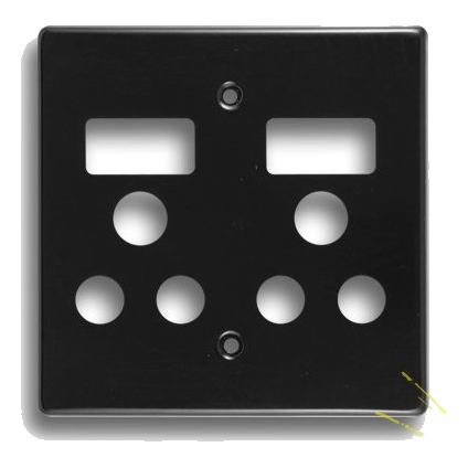 Crabtree Classic 6563/108 4X4 Double Socket Cover Plate, Black