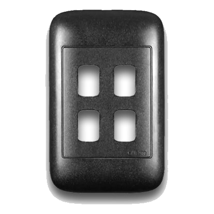 Onesto Oracle On2041Ybk 2X4 4 Lever Cover Plate, Black