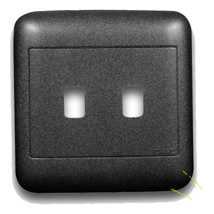 Onesto Oracle On4021Ybk 4X4 2 Lever Cover Plate, Black