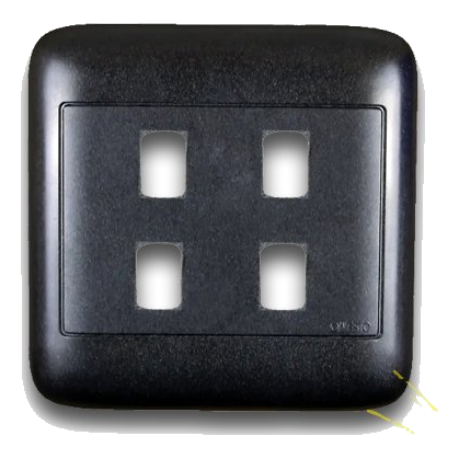 Onesto Oracle On4041Ybk 4X4 4 Lever Cover Plate, Black