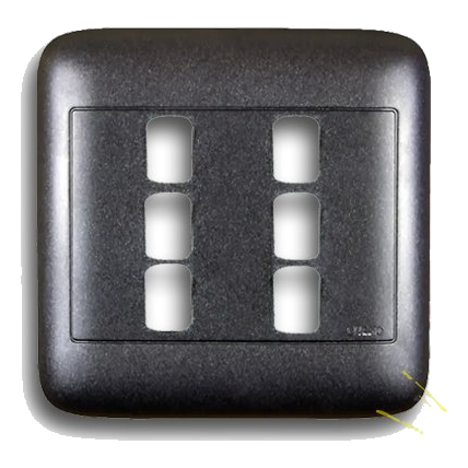 Onesto Oracle On4061Ybk 4X4 6 Lever Cover Plate, Black