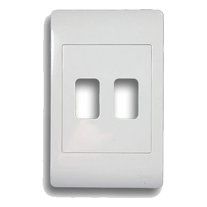 Synerji 2X4 2 Lever Cover Plate, White